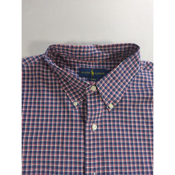 Ralph Lauren Slim Fit Button Down Shirt XXL Plaid Long Sleeve Casual Preppy - Picture 4 of 14